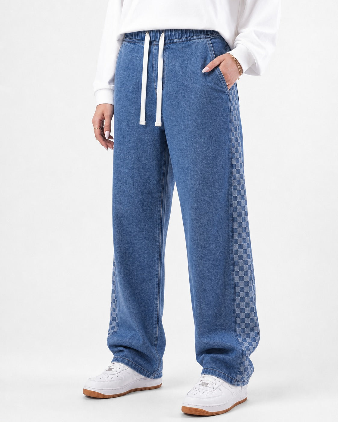 Grid Jeans For WOMEN